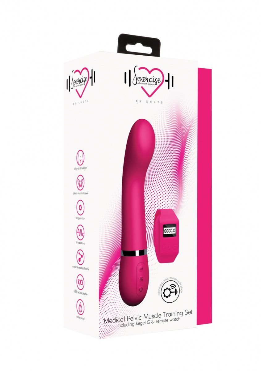 Розовый вибромассажер Kegel G - 20 см.