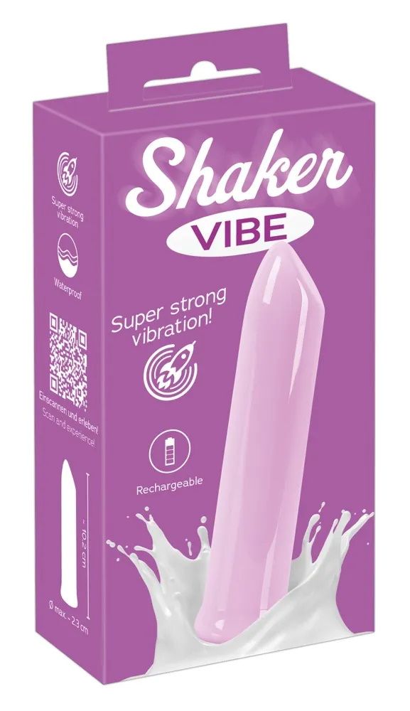 Сиреневая вибропуля Shaker Vibe - 10,2 см.