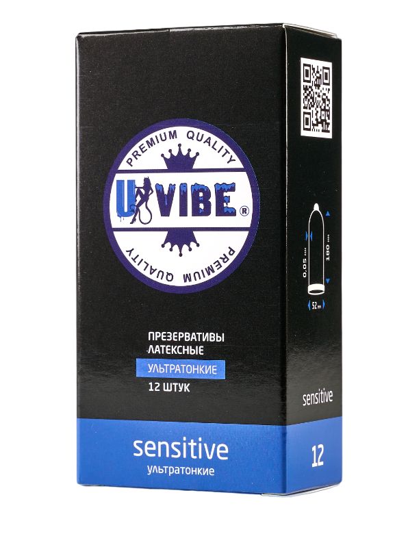 Ультратонкие презервативы Uvibe - 12 шт.