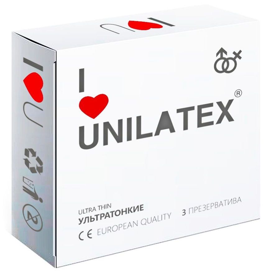 Ультратонкие презервативы Unilatex Ultra Thin - 3 шт.