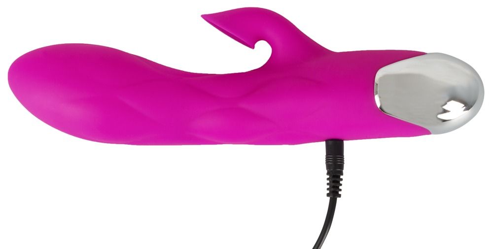 Лиловый вибратор-кролик Super Soft Silicone Sucking Vibrator - 20 см.