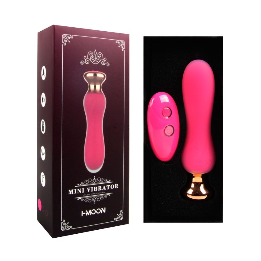 Розовый мини-вибратор Mini Vibrator с пультом ДУ - 12,5 см.