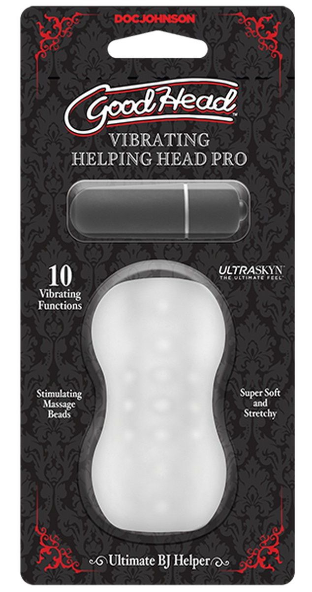 Прозрачный мастурбатор с вибропулей GoodHead Vibrating Helping Head Pro