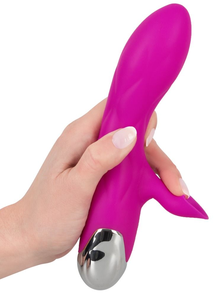 Лиловый вибратор-кролик Super Soft Silicone Sucking Vibrator - 20 см.