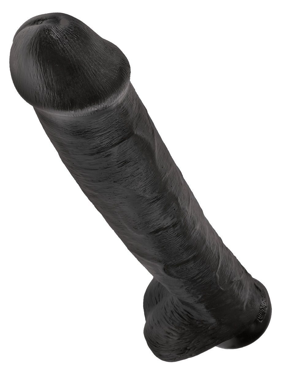 Чёрный фаллоимитатор-гигант 15  Cock with Balls - 40,6 см.