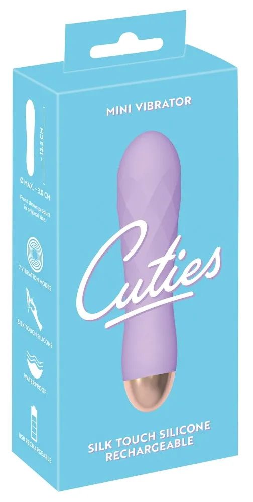 Сиреневый рельефный мини-вибратор Cuties 2.0 - 12,5 см.