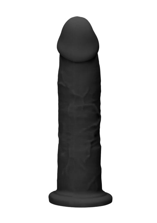 Черный фаллоимитатор Silicone Dildo Without Balls - 22,8 см.