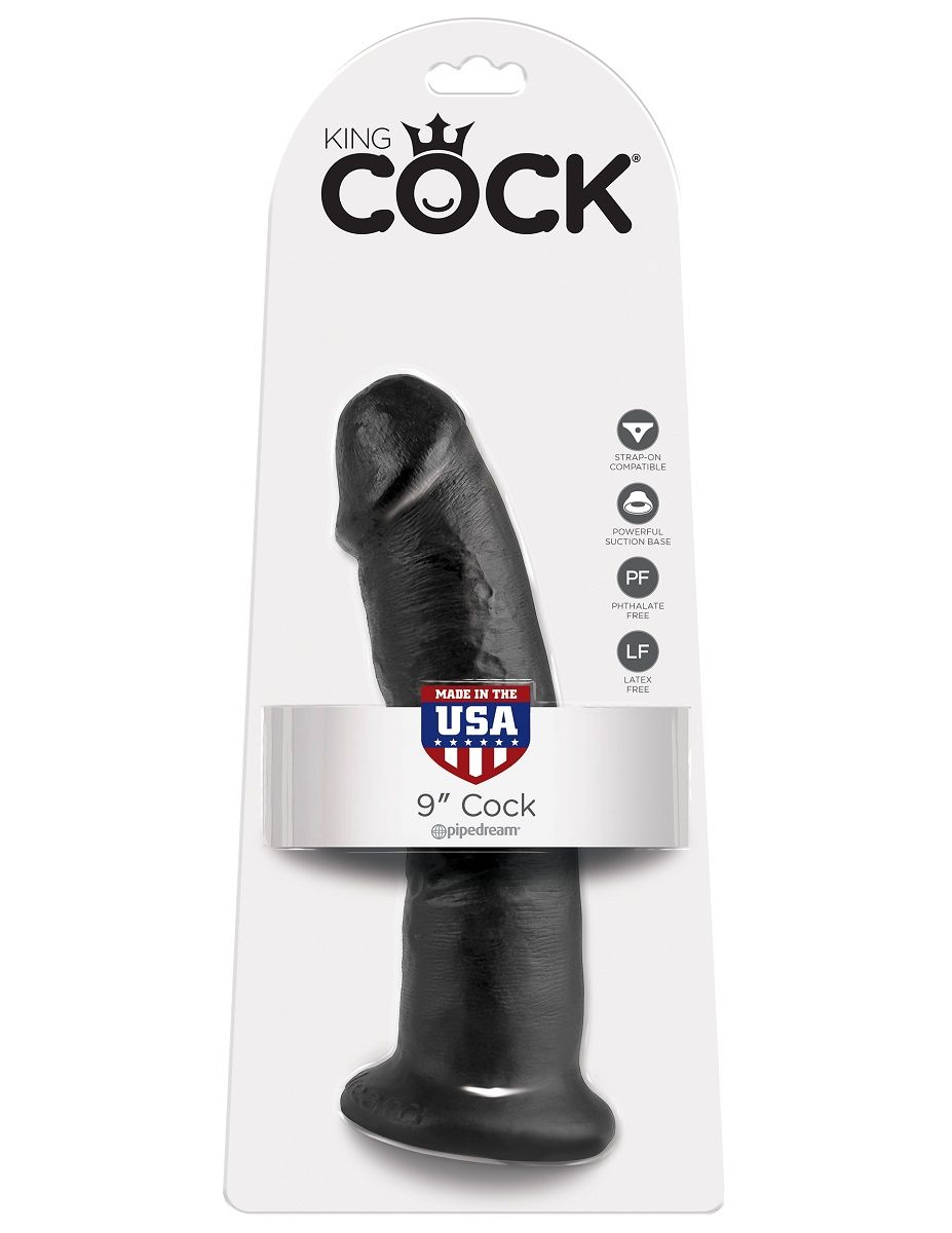 Чёрный фаллоимитатор 9  Cock - 22,9 см.