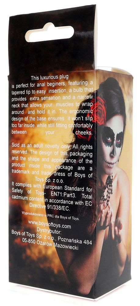 Черная анальная втулка Curved - 7,5 см.