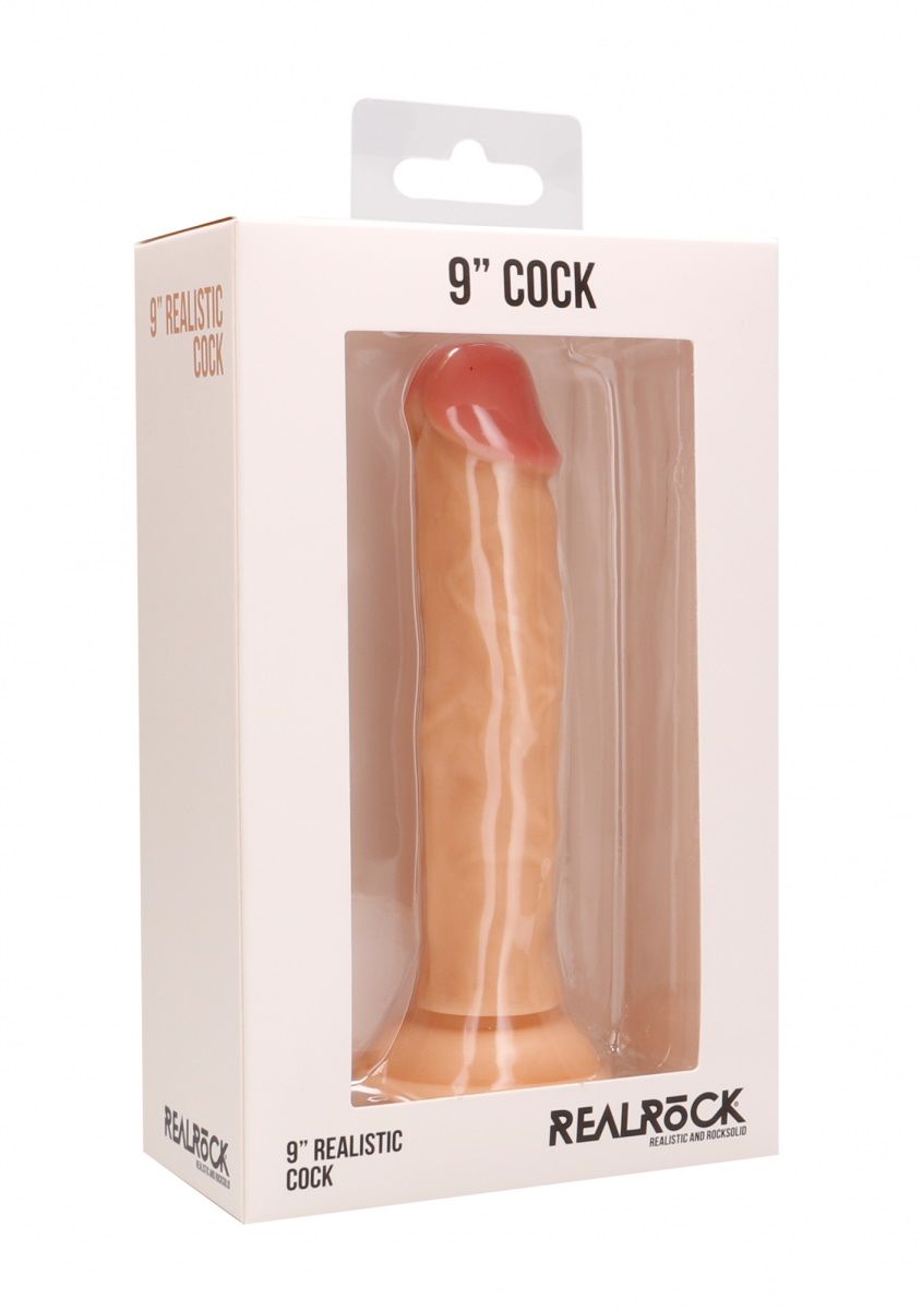 Телесный реалистичный фаллоимитатор Realistic Cock 9  - 23,5 см.