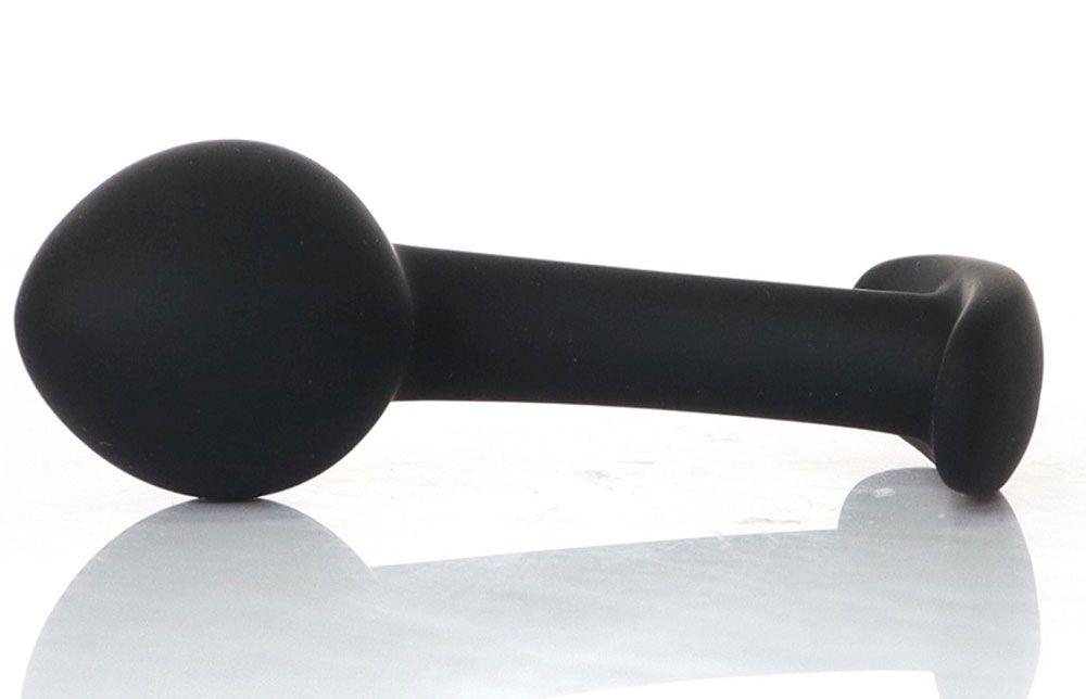 Черная анальная втулка Curved - 9 см.