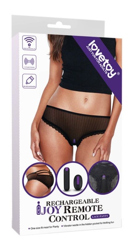 Чёрные вибротрусики IJOY Rechargeable Remote Control