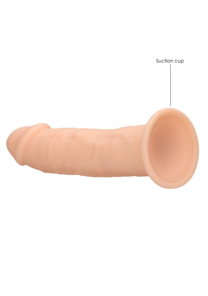 Телесный фаллоимитатор без мошонки Silicone Dildo Without Balls - 19,2 см.