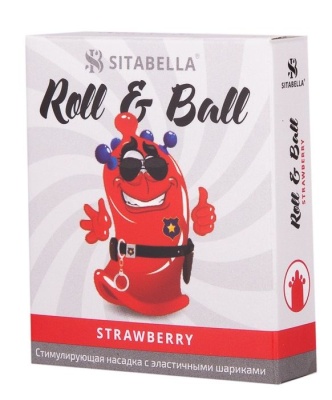 Стимулирующий презерватив-насадка Roll   Ball Strawberry