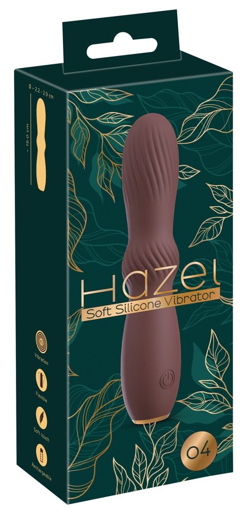 Коричневый вибратор Hazel 04 - 15 см.