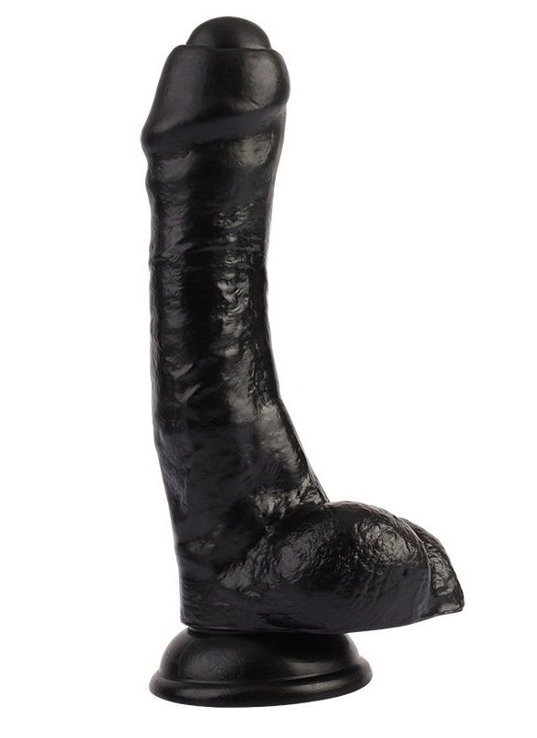Черный фаллоимитатор Super Sex Cock - 20,5 см.