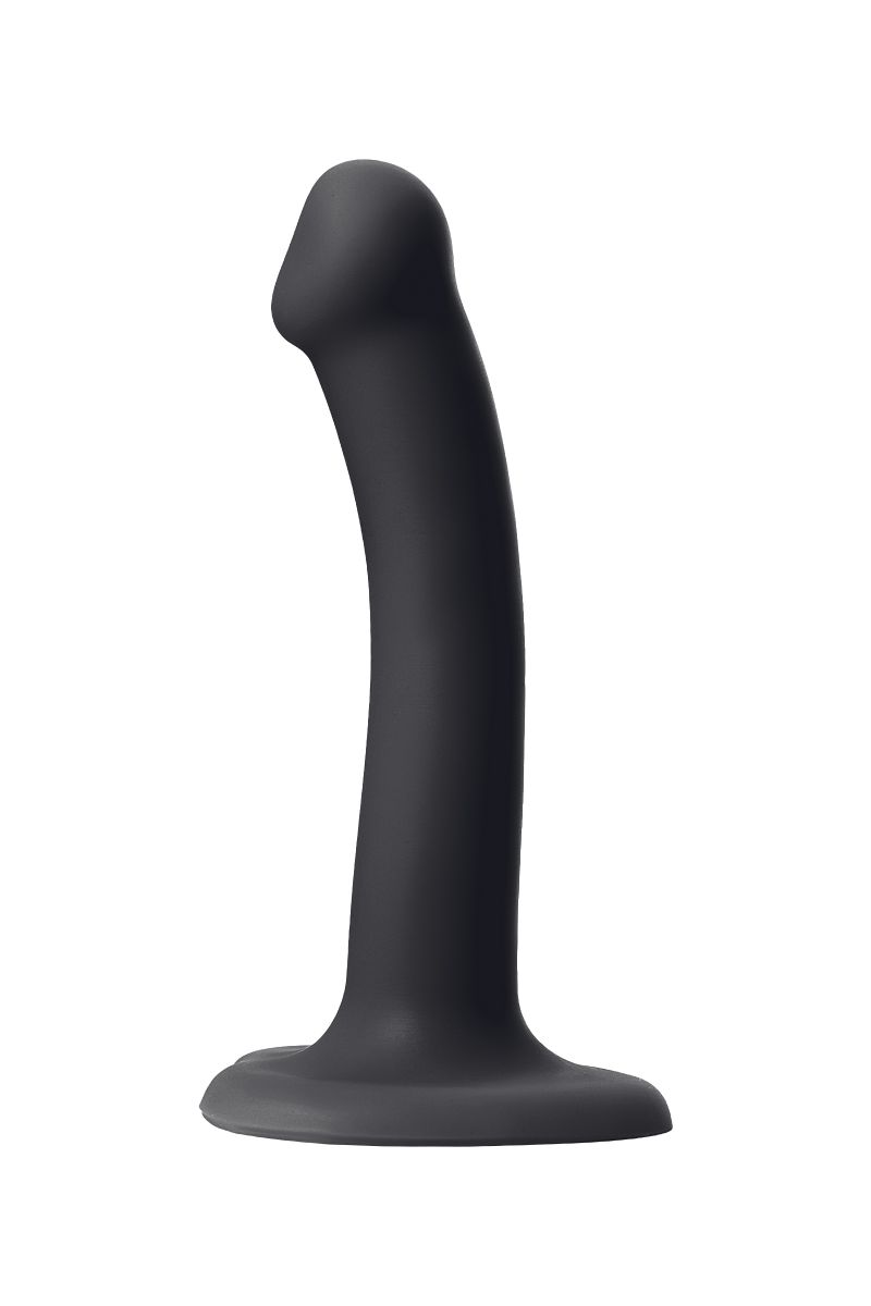 Черный фаллос на присоске Silicone Bendable Dildo S - 17 см.