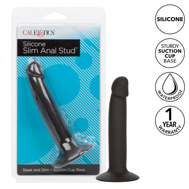 Черный анальный фаллоимитатор Silicone Slim Anal Stud