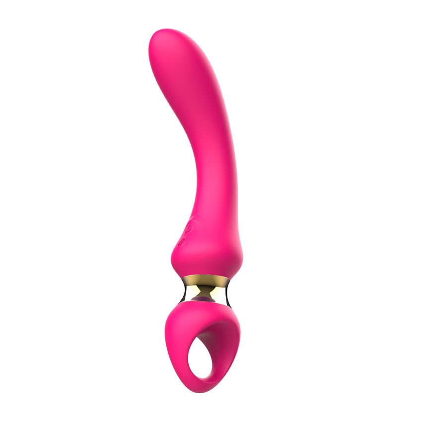 Розовый изогнутый вибромассажер Moon Vibrator - 21,1 см.