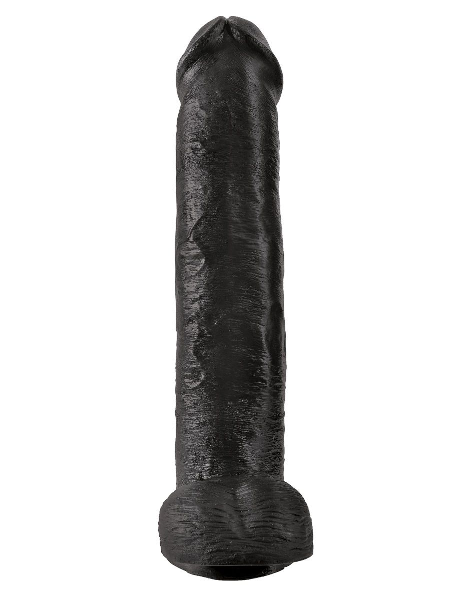 Чёрный фаллоимитатор-гигант 15  Cock with Balls - 40,6 см.