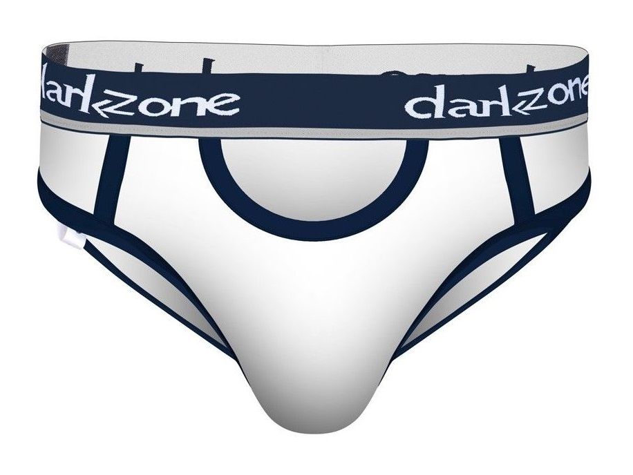 Белые мужские трусы-брифы с вырезом