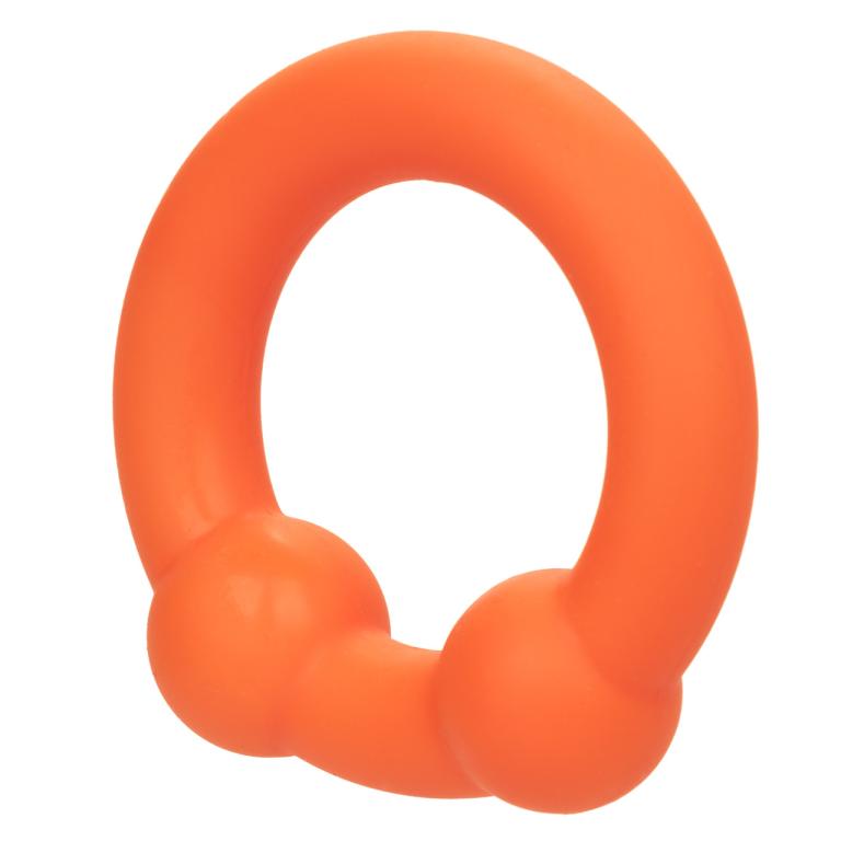 Оранжевое эрекционное кольцо Liquid Silicone Dual Ball Ring