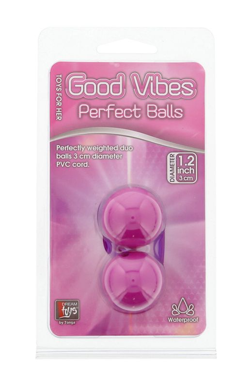 Фиолетовые вагинальные шарики на мягкой сцепке GOOD VIBES PERFECT BALLS