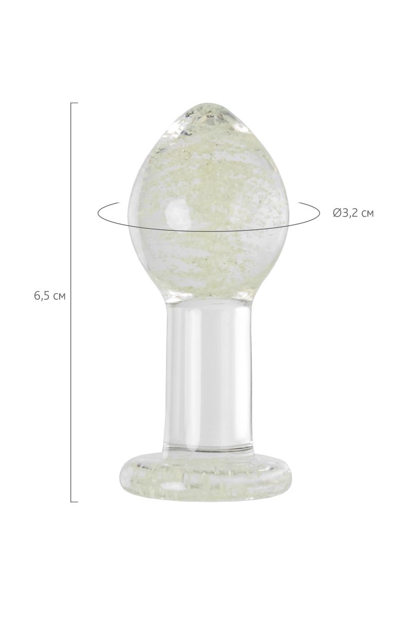 Прозрачная, светящаяся в темноте анальная втулка - 6,5 см.