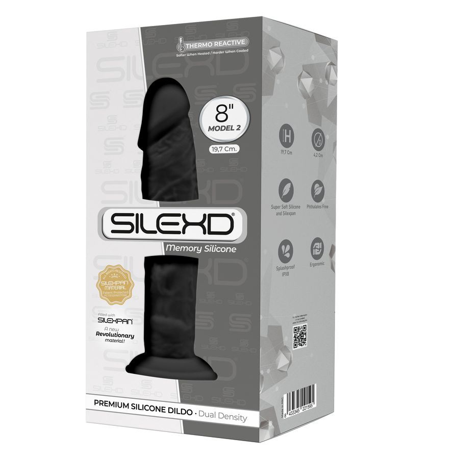 Черный фаллоимитатор на присоске Model 2 - 19,7 см.