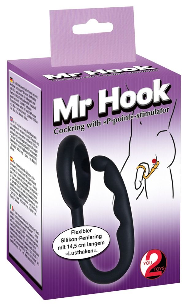 Эрекционное кольцо с анальным стимулятором Mr Hook