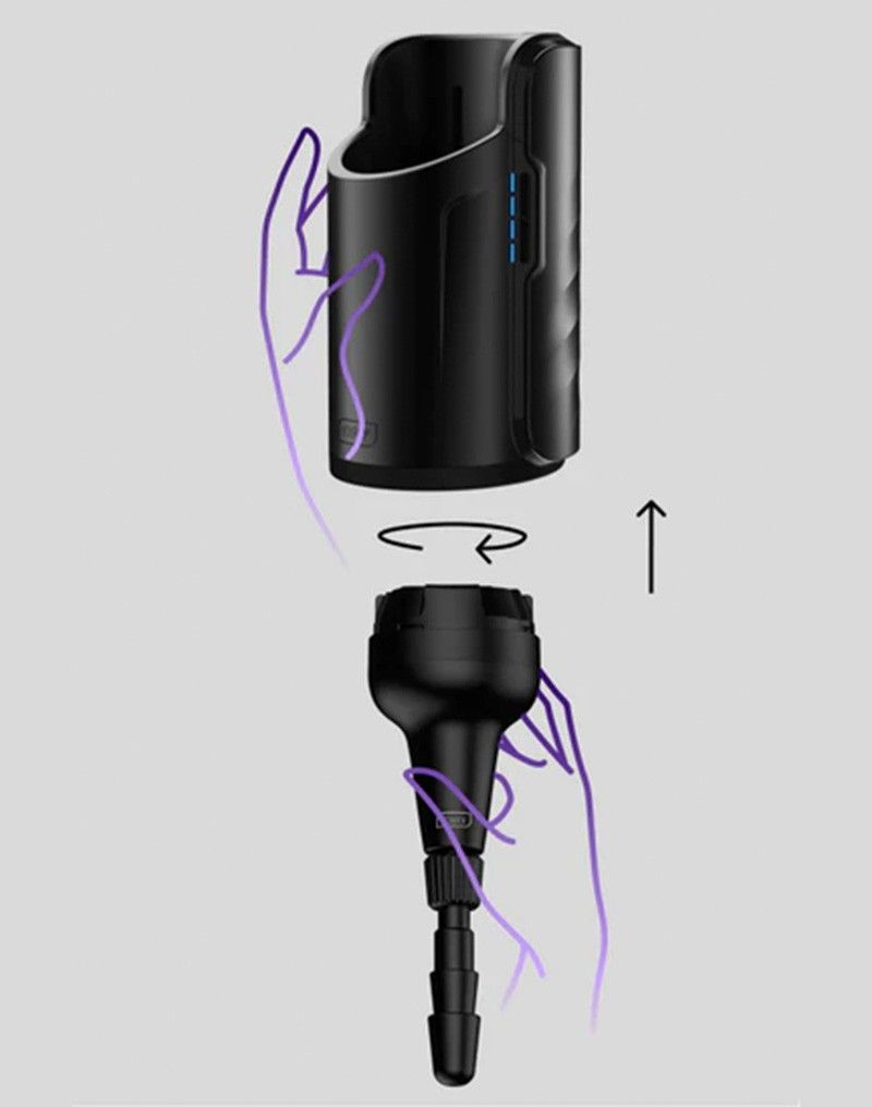 Черный полый фаллоимитатор для KIIROO Keon - 19,1 см.