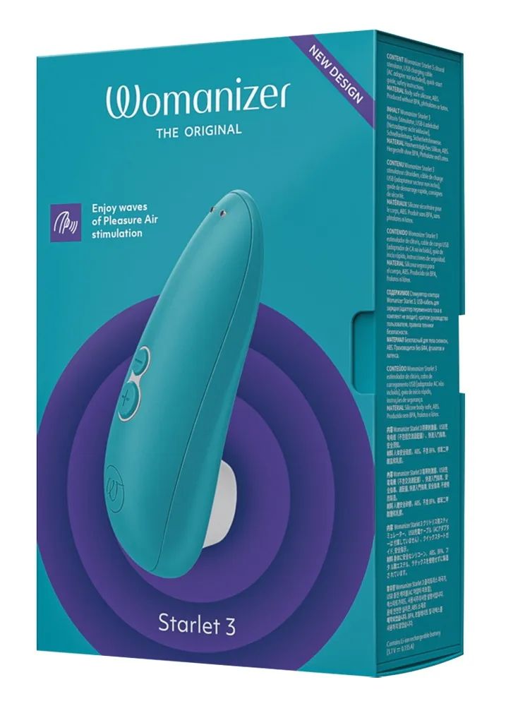 Бирюзовый клиторальный стимулятор Womanizer Starlet 3